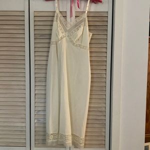 Vintage Beige Silky Laced Slip.